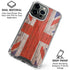 United Kingdom Flag Dark Wood iPhone 16 Pro Clear Case